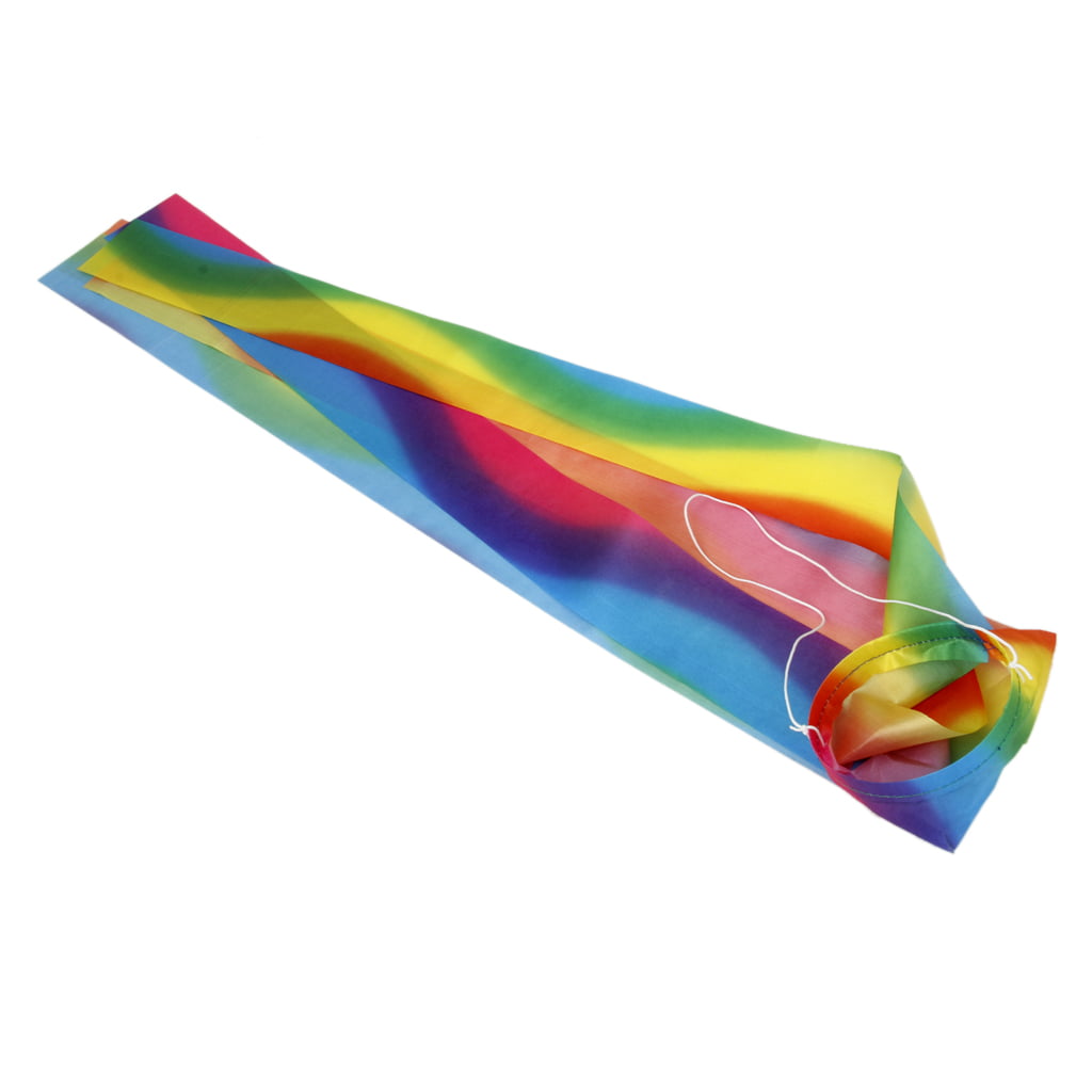 Satin 100cm Rainbow Windsock Carp Flag Koi Nobori Wind Streamer Hanging Kite 
