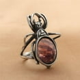 thumbnail image 3 of PAMTIER Men's Stainless Steel Retro Personality Punk Hollow Cute Vivid Animal Spider Biker Ring with Oval Red Gemstone Princess Cut Hip Hop Size 9, 3 of 6