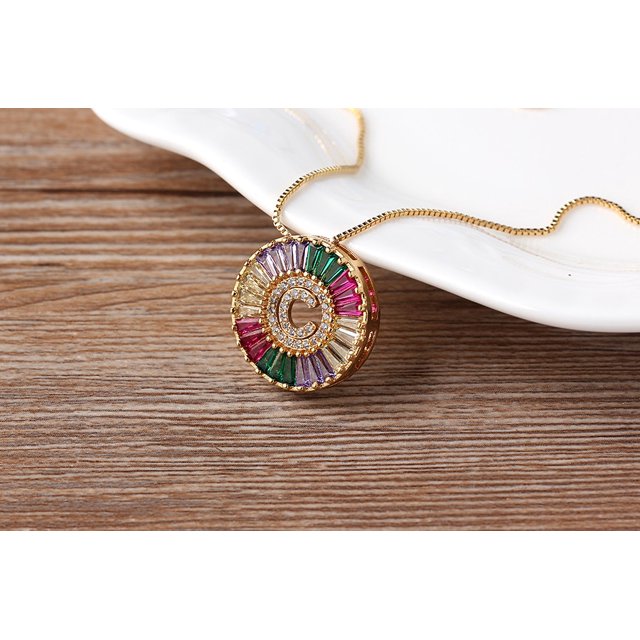 Collier Pendentif Alphabet A-Z Breloques Femme Chaîne Lettre Initiale
