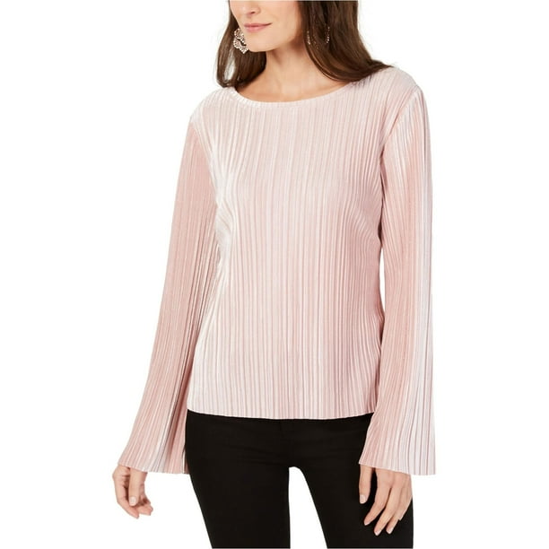 INC Blusa de terciopelo para mujer, rosa, grande