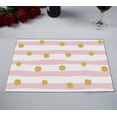 thumbnail image 2 of PKQWTM Polka Dot On Striped Kitchen Dining Table Mats Placemats Size 12x18 Inches, Set of 2 Pieces, 2 of 2