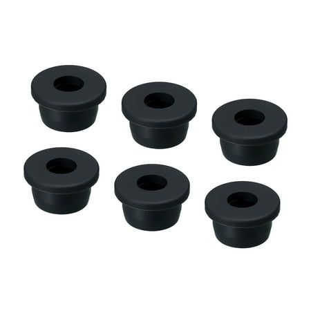 

Uxcell Pack of 6 T Shape Rubber Grommet 1 Inch OD 0.4 Inch ID Cable Pipe Seal Protection Hole Plugs Black
