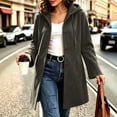 thumbnail image 7 of Jovrlynd Womens Pea Coats Suede Long Sleeve Single Breasted Hooded Winter Long Overcoat Casual Pockets Jackets, S-2XL, 7 of 7