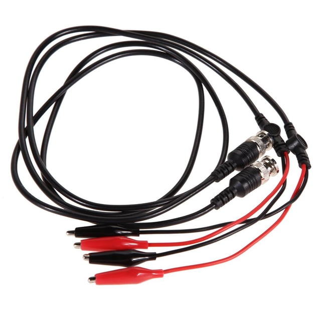 Cables de sonda de prueba de osciloscopio con pinza de cocodrilo Q9 a doble 110cm BNC 2 uds