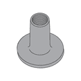 thumbnail image 1 of 6-32 Round Base Weld Nuts / No Projections / Steel / Plain / 1/4" Barrel Height / 0.562 Base Diameter (Quantity: 1,000 pcs), 1 of 1