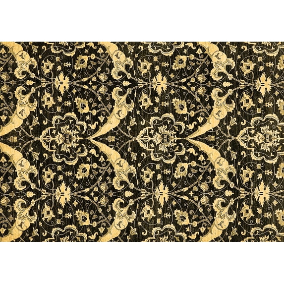 Ahgly Company Indoor Rectangle Abstract Brown Modern Area Rugs, 7' x 10'