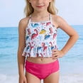 thumbnail image 2 of Curuila Children Girls Swimsuits Cartoon Print Straps Fashionable Two Piece Swimwear Suits Pink Size 4-5 Years, 2 of 8