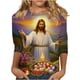 thumbnail image 3 of TaTaai Women Fashion Easter Print Crew Neck 3/4 Sleeve Pullover Top Casual T-Shirt Ladies Spring Daily Leisure Wear Lightweight Soft Non-See-Through No Fading Breathable Top Gift, 3 of 5