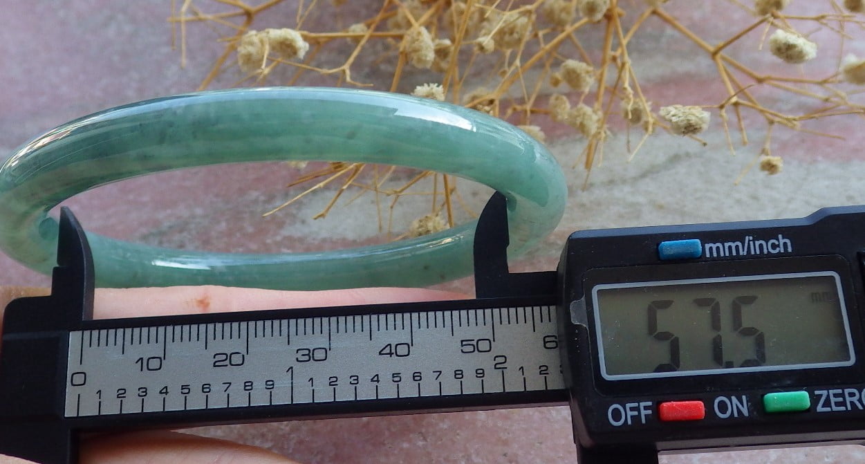Icy Green Natural A JADE Jadeite Circle Bangle Bracelet 57 mm 683862 TN