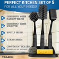 thumbnail image 2 of Juego de cepillos para platos Trazon con soporte para fregar cocina, 5 piezas, 2 of 7