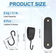 thumbnail image 2 of Ganchos S de Cuero Uxcell, (6 Pcs, Negro), Correa de Cuero Nappa PU con Ganchos Colgantes de Acero al Carbono, 2 of 7
