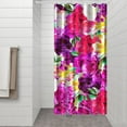 thumbnail image 3 of Floral Shower Curtain Watercolor Botanical Bathroom Decor Rustic Flower Design Fabric Bath Curtain for Tub Country Style Home Accessories with Hooks，36x72in(90x180cm), 3 of 5