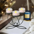 thumbnail image 6 of Romantic Iron Candle with 3 Glass Cups Elegant Metal Candlestick for Dining Table Decor 15.5x11.5x18cm Home Decoration & Special, 6 of 6