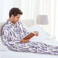 thumbnail image 5 of KLL Lavender Flowers Sleepwear Mens Flannel Pajamas,Long Cotton Pj Set, 5 of 7