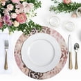 thumbnail image 5 of Coolnut Round Braided Placemats Set of 6,Pink Leopard Washable Dining Table Durable PVC 15 Inch Non-Slip Heat Resistant Place Mats for Table Decor Home Decor, 5 of 7