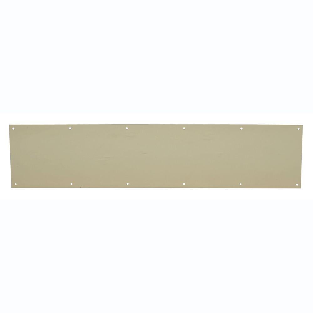 Schlage 8 in. H X 34 in. L Brass Aluminum Kickplate