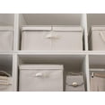 thumbnail image 4 of Extra Large Storage Bins with Lids, 55L Decorative Storage Bins with Double-Open Lid and Divider Board, Fabric Bins with Handles, Mixing of Beige, White & Ivory, 2-Pack, 4 of 10