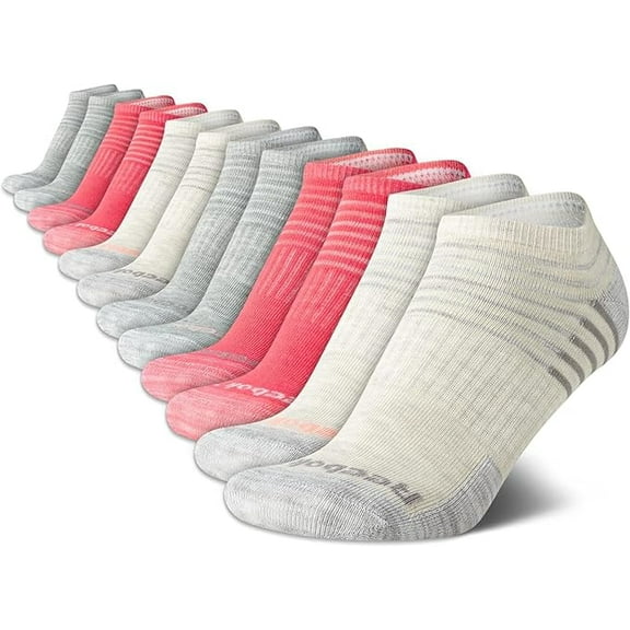 Reebok Women's Low Cut 6 Pack Shoe size 4-10 Gray/Pink