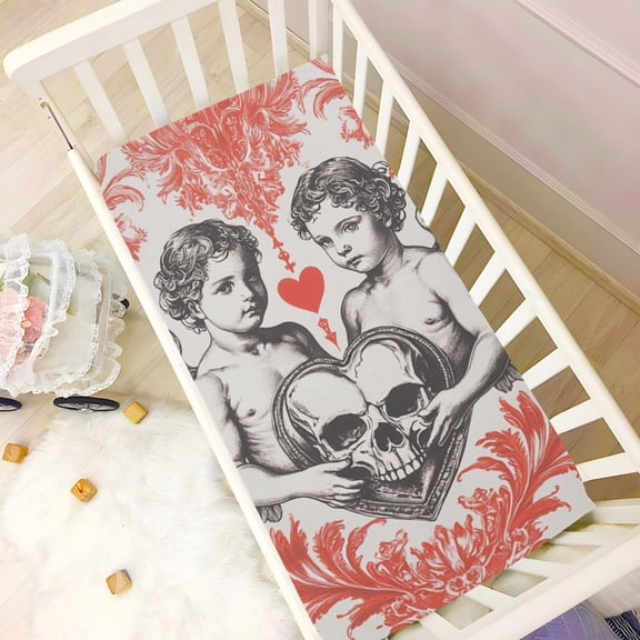 KUANGWANG Ultra Soft Fitted Microfiber Crib Sheets for Newborn Baby Boys Girls Oil Pattern Of Angel Design Cute Pattern