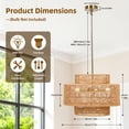 thumbnail image 6 of Lanzxjv 17.7" Rattan Lampshade, Rattan Farmhouse Chandelier Lamp Shade, 3-Tier Hand-Woven Rustic Drum Chandelier Pendant Lampshade for Kitchen Island Bedroom Living Room, 6 of 7