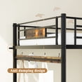 thumbnail image 5 of Twin Size Loft Bed with Desk & Shoe Bench,Metal Loft Bed Frame with Power Outlet,Heavy-Duty Loft Beds,No Box Spring Needed,Brown, 5 of 8