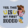 thumbnail image 4 of Inktastic Yes, This is My First Rodeo- Cowgirl in Hat and Boots Girls Baby Bib, 4 of 4