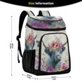 thumbnail image 2 of Backpack Cooler lunch bag 36 Can Capacity Insulated Bag for Camping, Beach, Hiking & Travel Highland Cow with Wildflowers, 2 of 7