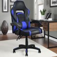 thumbnail image 3 of Costway Exécutif Style de Course PU Chaise de Jeu Haut Dossier Inclinable Bureau Bleu, 3 of 9