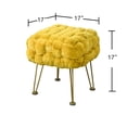 thumbnail image 6 of Home Soft Things Fox Faux Fur Pouf Stool Ottoman - Lemon Curry - 17x17x17", 6 of 7