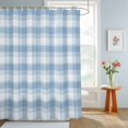 thumbnail image 4 of Blue Checked Shower Curtains for Bathroom, Farmhouse Gingham Buffalo Plaid Waterproof Fabric Shower Curtain, Decorative Bathroom Curtain for Bathtub, 36"x72", No Hooks Included, 4 of 9