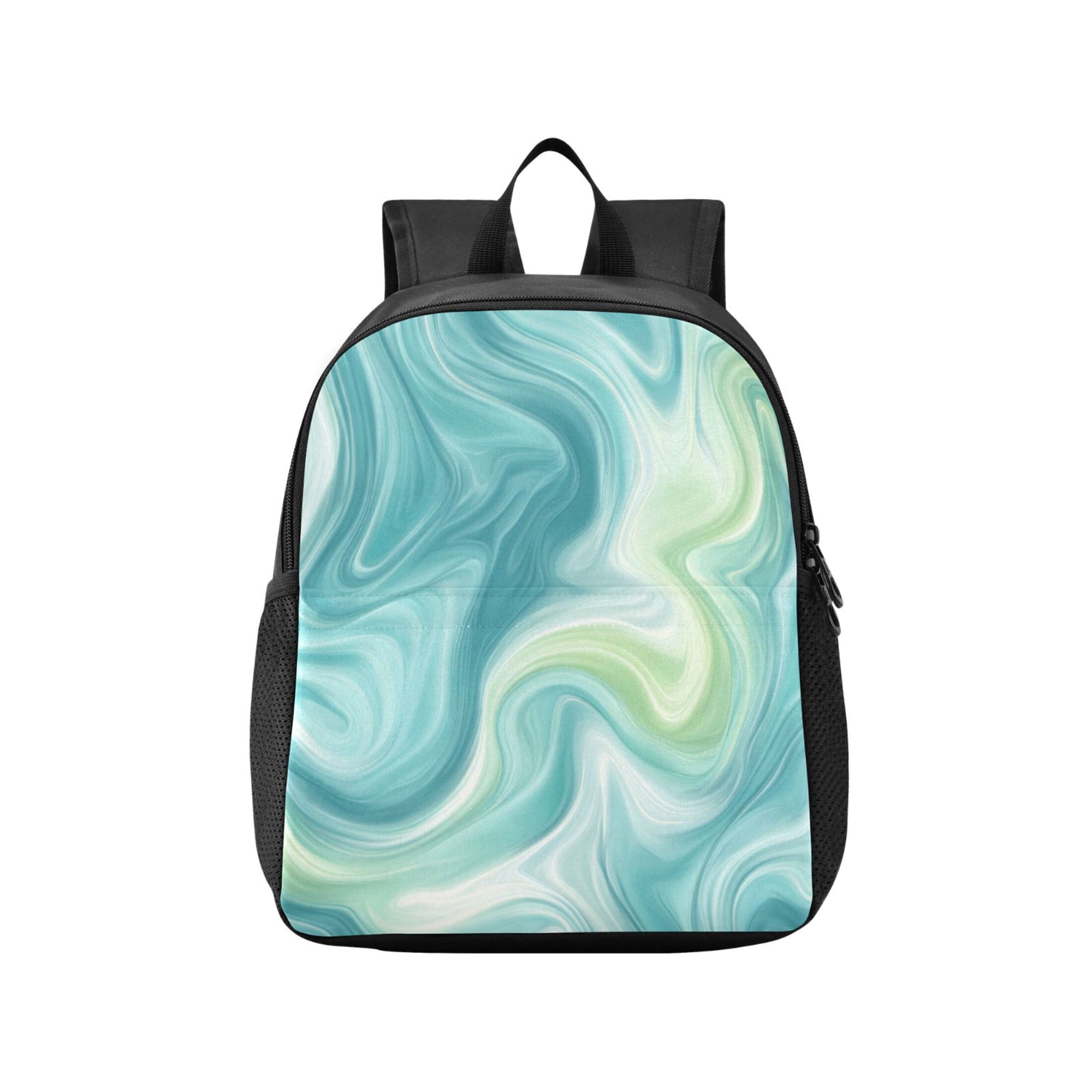 Toddler Backpack Oceanic Liquid Marble Design Waterproof Lightweight Backpack Casual Mini Daypack for Daycare & Travel