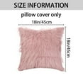 thumbnail image 5 of Unique Bargains Faux Fluffy Zipper Closure Cushion Covers Throw Pillow Covers (2 Count) Pink 18" x 18", 5 of 6