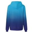 thumbnail image 4 of Tunics Tops for Leggings Winter Oversized Hooded Long-sleeved Bell Cold Shoulder Hoody Gradient Print Pullover Cotton Sweatshirt Sweatshirts(Blue,L), 4 of 5
