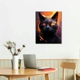 thumbnail image 2 of COMIO A Cat With Colorful Swirls Canvas Wall Art cat Pictures Wall Decor Modern Canvas Prints Painting Artwork Home Office Poster For Bathroom Livingroom, 2 of 4