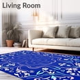thumbnail image 2 of ODIKA 4'x6' Machine Washable Non-Slip Area Rug, Enchanted Garden Maze Ornamental Floral Decorative High Traffic Rug, Blue, 470292, 2 of 7