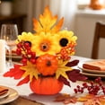 thumbnail image 3 of Fall Decor for Thanksgiving Autumn Home Table Fireplace Decorations,Fall Flowers Arrangement Potted Orange Fall Leaves and Berries,for Harvest Farmhouse Indoor Holiday Party Decorations, 3 of 5