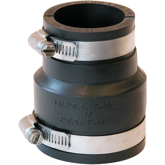 1 Pc, Fernco Schedule 40 2 In. Hub Each X 1-1/2 In. D Hub Pvc Flexible Coupling 1 Pk