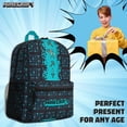 thumbnail image 4 of Mochila escolar Minecraft Kids con bolsillo frontal azul, 4 of 6