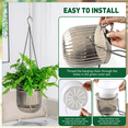 thumbnail image 3 of 3 Pack Self-Watering Hanging Plant Pots, Plastic Planters with Drainage Holes, 2 x 6.5in & 1 x 4.5in, with 3 Hooks for Indoor & Outdoor Plants, 3 of 8