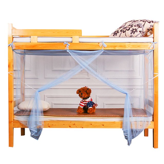 Literas para niños, cenefa, dormitorio de estudiantes, red de insectos, ropa de cama de cuatro esquinas, dosel, repelente de insectos, cortina de cama AweSitey JJ25257-03