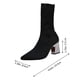 thumbnail image 2 of 1 par de botas de calcetín con punta puntiaguda para mujer, zapatos de tacón alto y grueso para otoño e invierno., 2 of 7