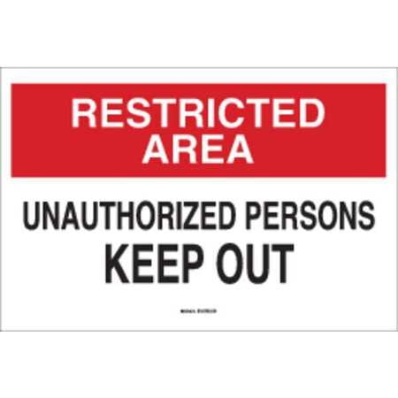 BRADY 22190 Admittance Sign,10 x 14In,BK and R/WHT