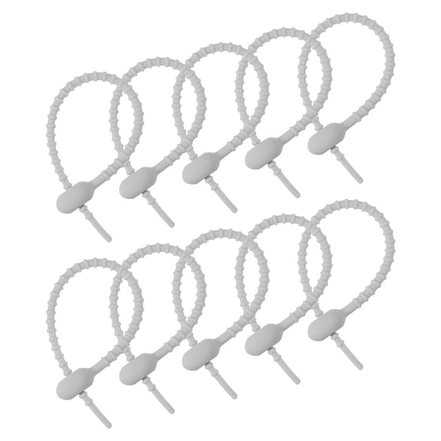 20uds Gris, Reutilizables Cremallera Bridas, 6 Pulgadas Silicona Corbatas Bolsa Clips, Silicona Multiusos Corbatas, Cable Corbatas, Pan Corbata, Reutilizables Torsión Corbatas