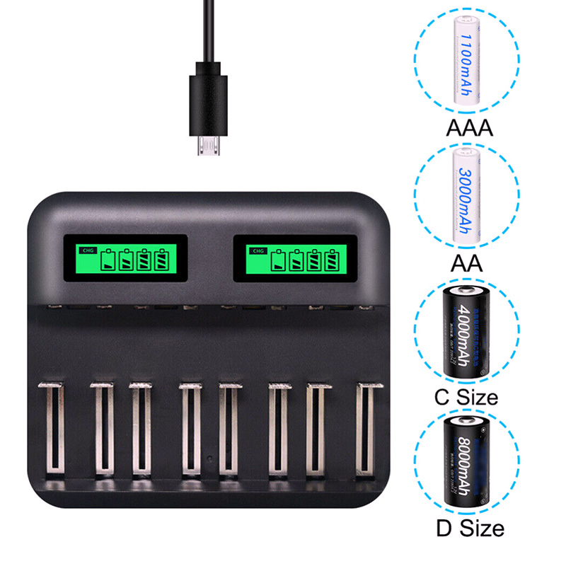 Slots Intelligent Battery Charger Battery Charger For AA AAA C D Rechargeable  Batteries Walmart Canada