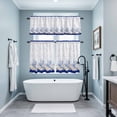thumbnail image 3 of Blue Coastal Shell Kitchen Curtains Sets for Windows 24 Inch Length, Nautical Starfish Seahorse Conch Rod Pocket Window Treatments Tier Curtains and Valances Set for Bedroom/Bathroom, 3 of 8