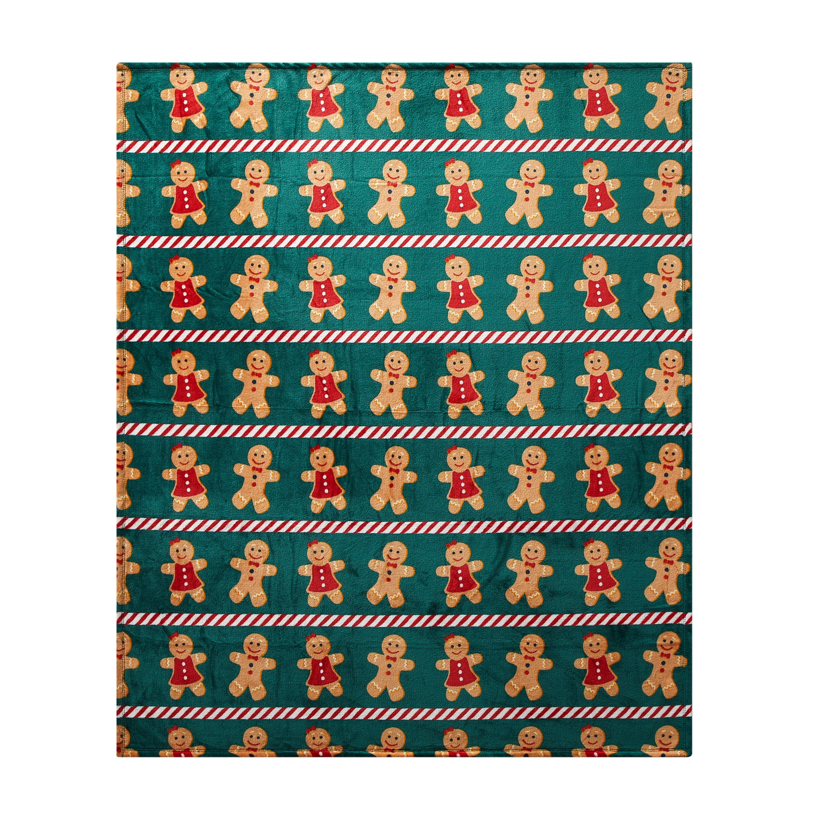 Holiday Time Cozy Plush Gingerbread Throw 50" x 60", All Ages