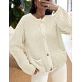 thumbnail image 2 of Suéter PRETTYGARDEN Cardigan Oversized de Punto Grueso Beige M, 2 of 4