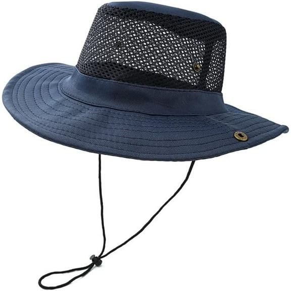 SikaFu Men Mesh Bucket Hat Travel Fishing Summer Sun Cap Casual Beach Sun Hat