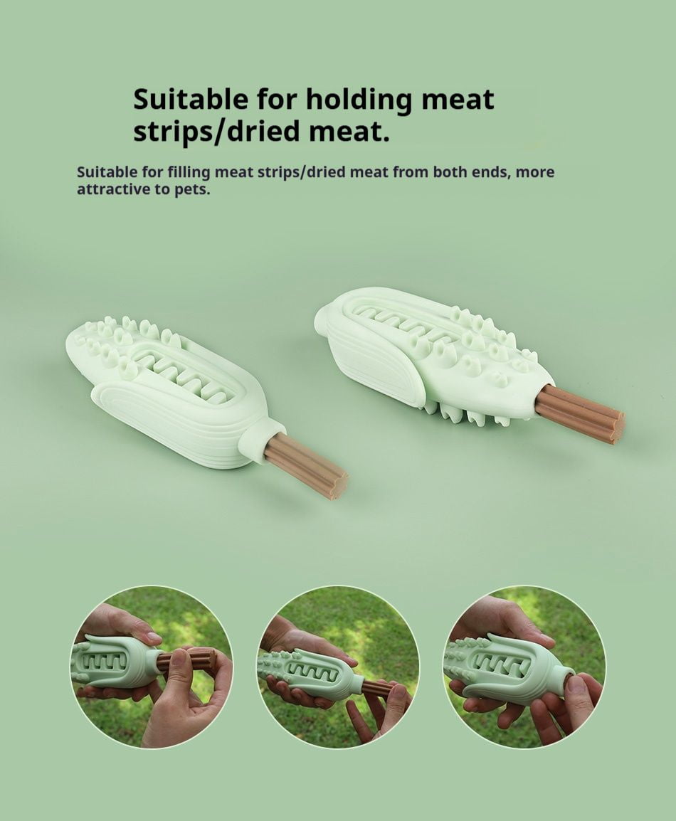 Pet Corn Chew Stick for Dogs, Food-Grade Silicone Teething Toy, Durable Bite-Resistant Dog Chew Toy for Small to Large Breeds