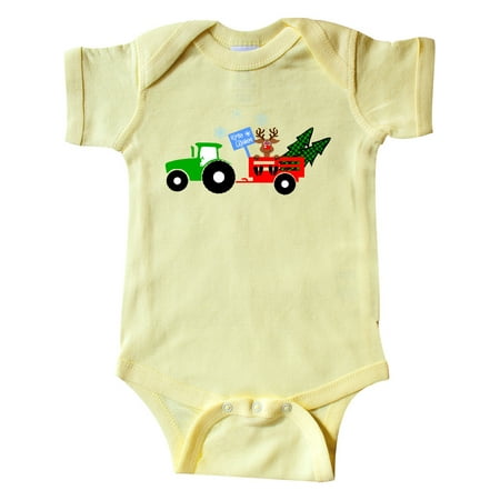 

Inktastic Christmas Tractor with Cute Reindeer Gift Baby Boy or Baby Girl Bodysuit